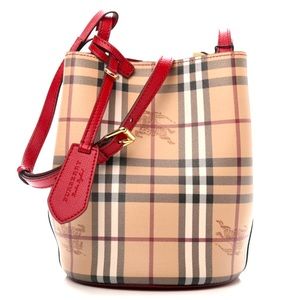 Burberry Haymarket Check Lorne Bucket Crossbody